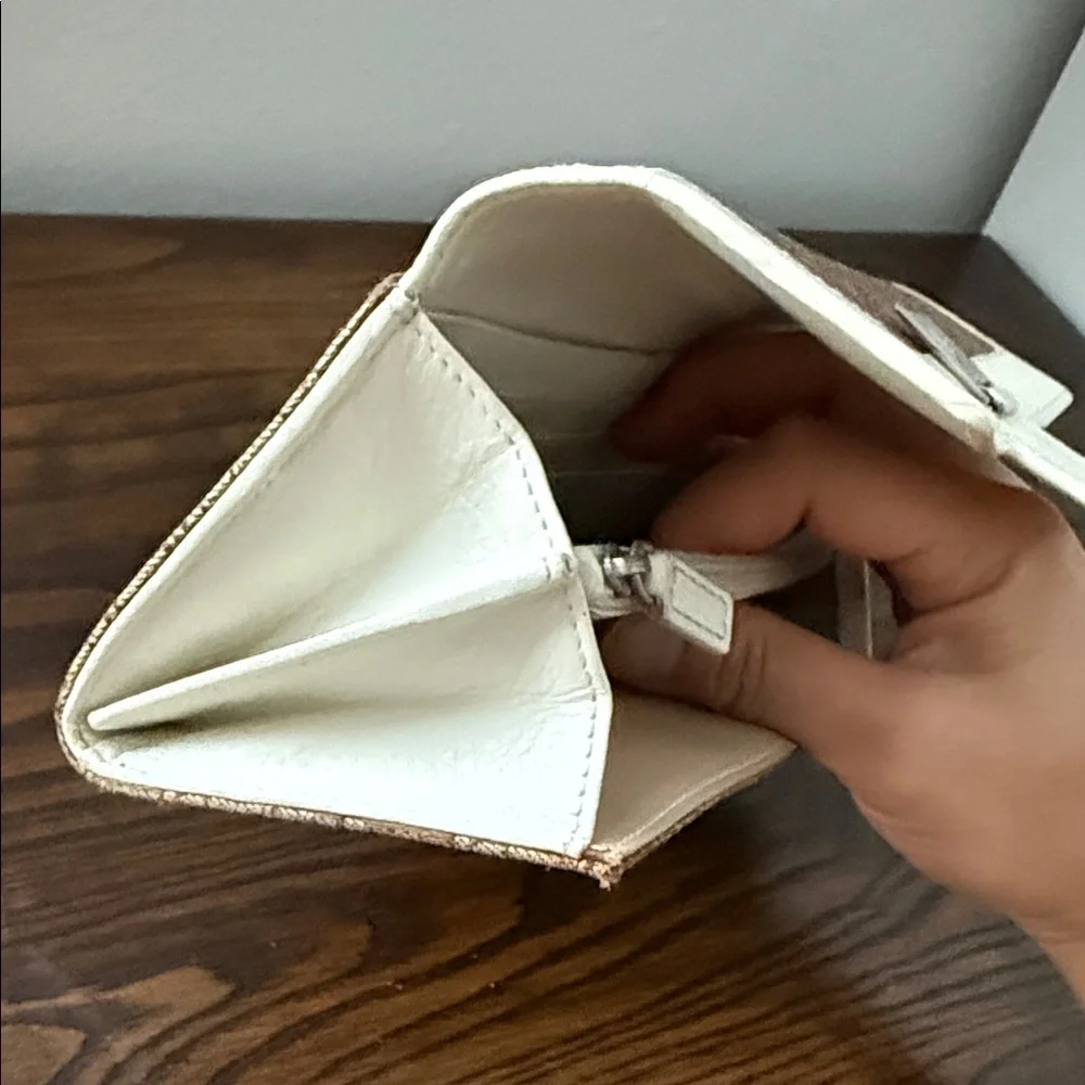 Dior Tan and Cream Monogram Wallet